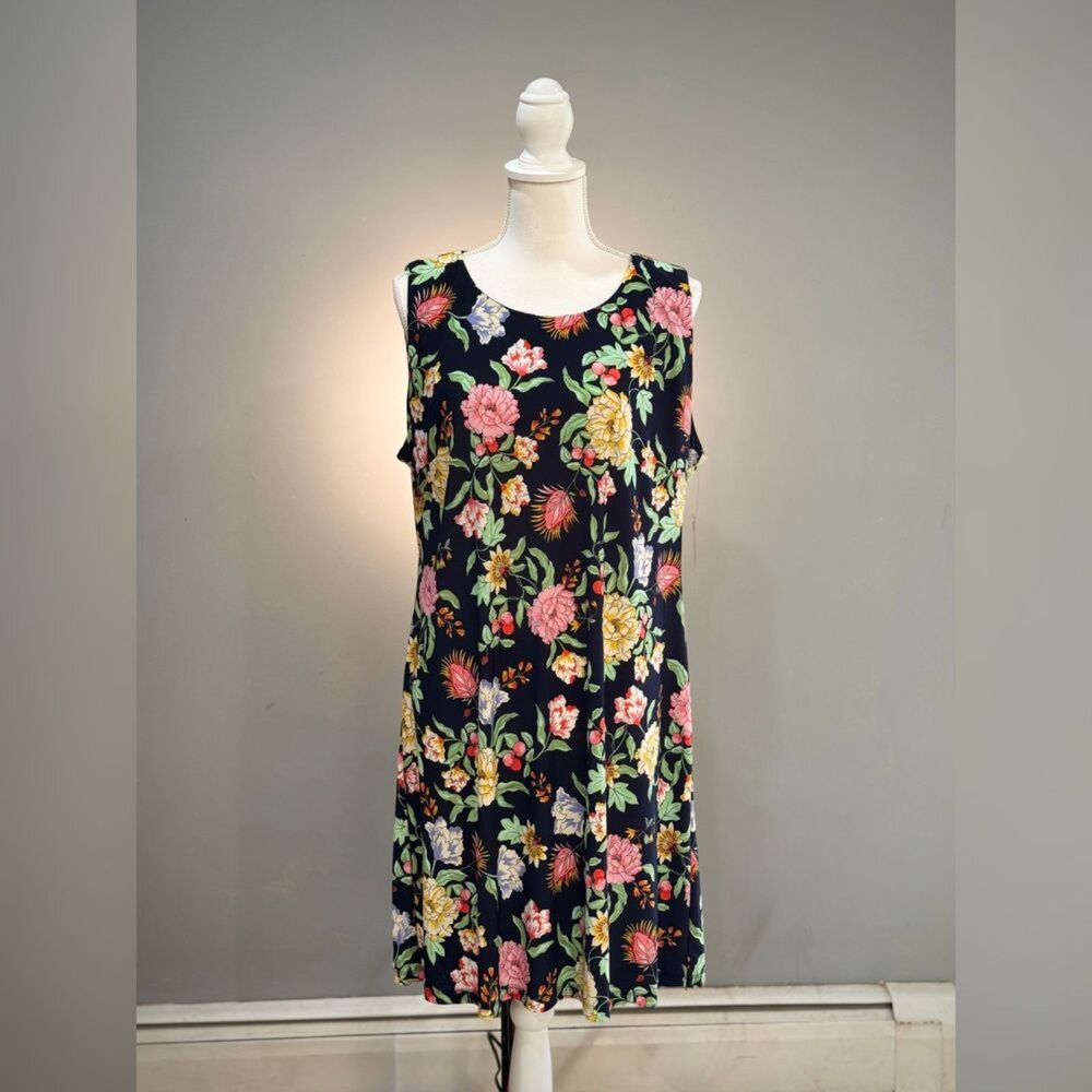Navy Tommy Hilfiger Floral Sheath Dress Size 16 NWT
